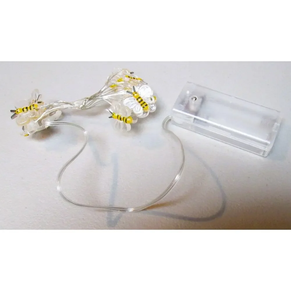 Garden Collection Bee LED String Lights 15 Count 5.3 Feet Warm White Indoor Use